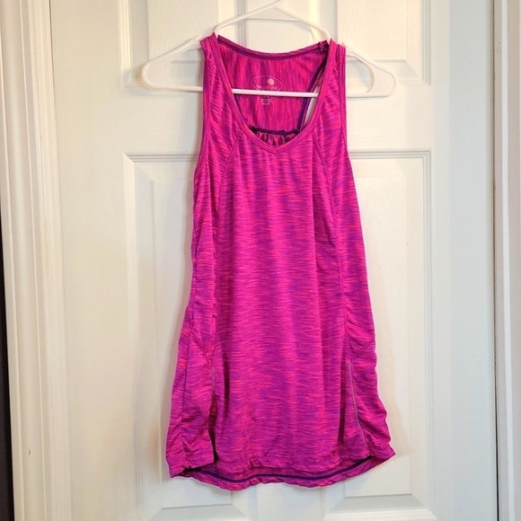 Tangerine Tops - Tangerine althetic tank, pinks and purples, size small with zipper pocket